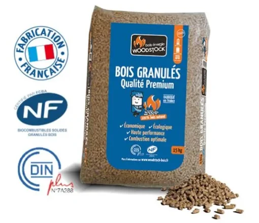 Granulés Woodstock – Palette X 3 de 15 KG