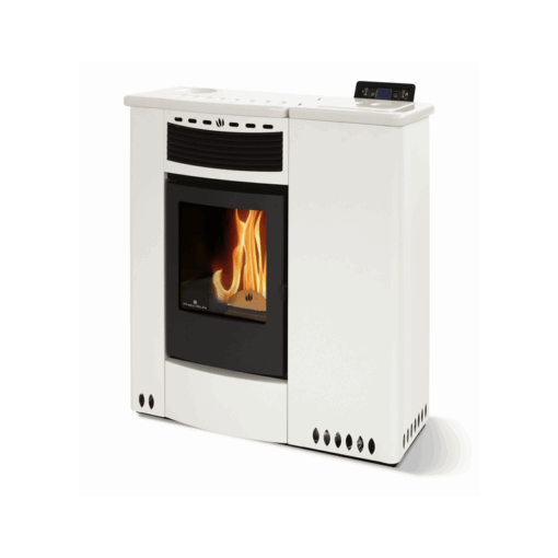 Poêle à granulés ventilé extra plat céramique – ORIGINE PHEBO Talia 13 kW