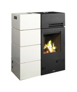 Poêle hybride ventilé bois granules – BRONPI Mixte Carol 15 kW bûches/granulés